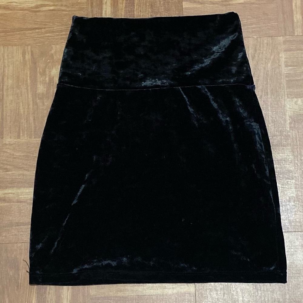 Black velvet skirt